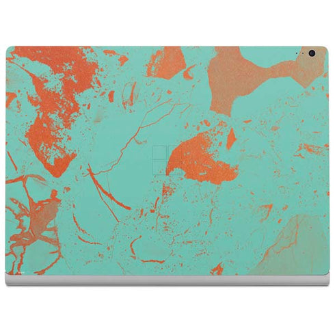 Turquoise and Orange Marble Surface Book 2 15in Skin